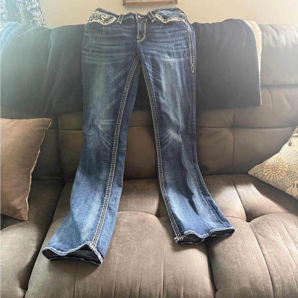 Rock Revival Dark Blue Jeans - Picture 3 of 3